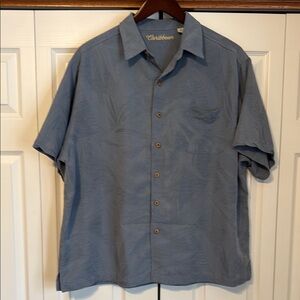 Men’s Caribbean Blue Tropical Design Shirt in 2XB Size